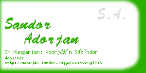 sandor adorjan business card